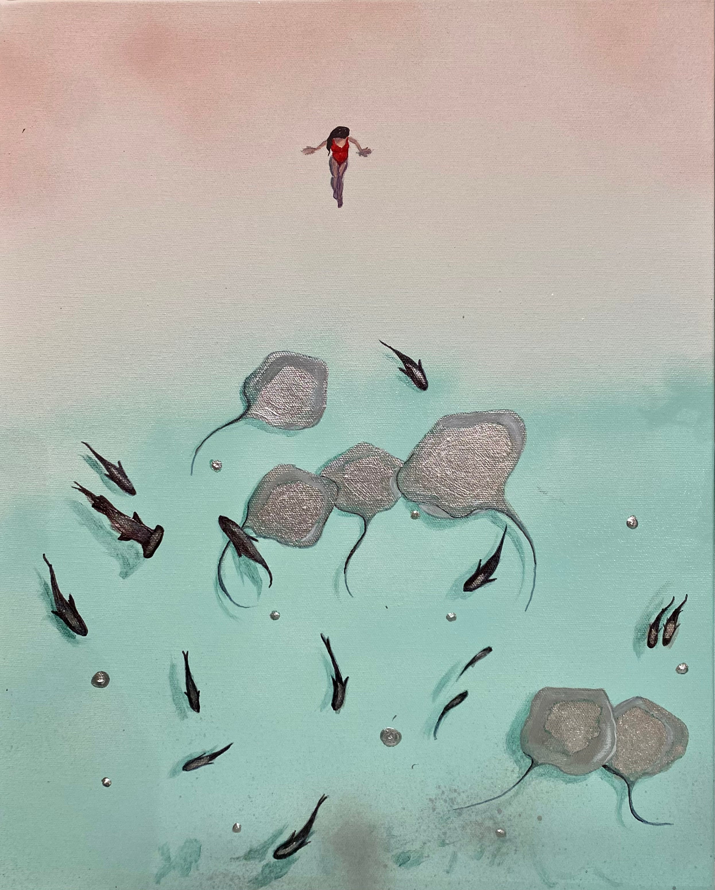 Someone is waiting for me 2 - Maldives - Sting rays - Ocean Mini Artwork