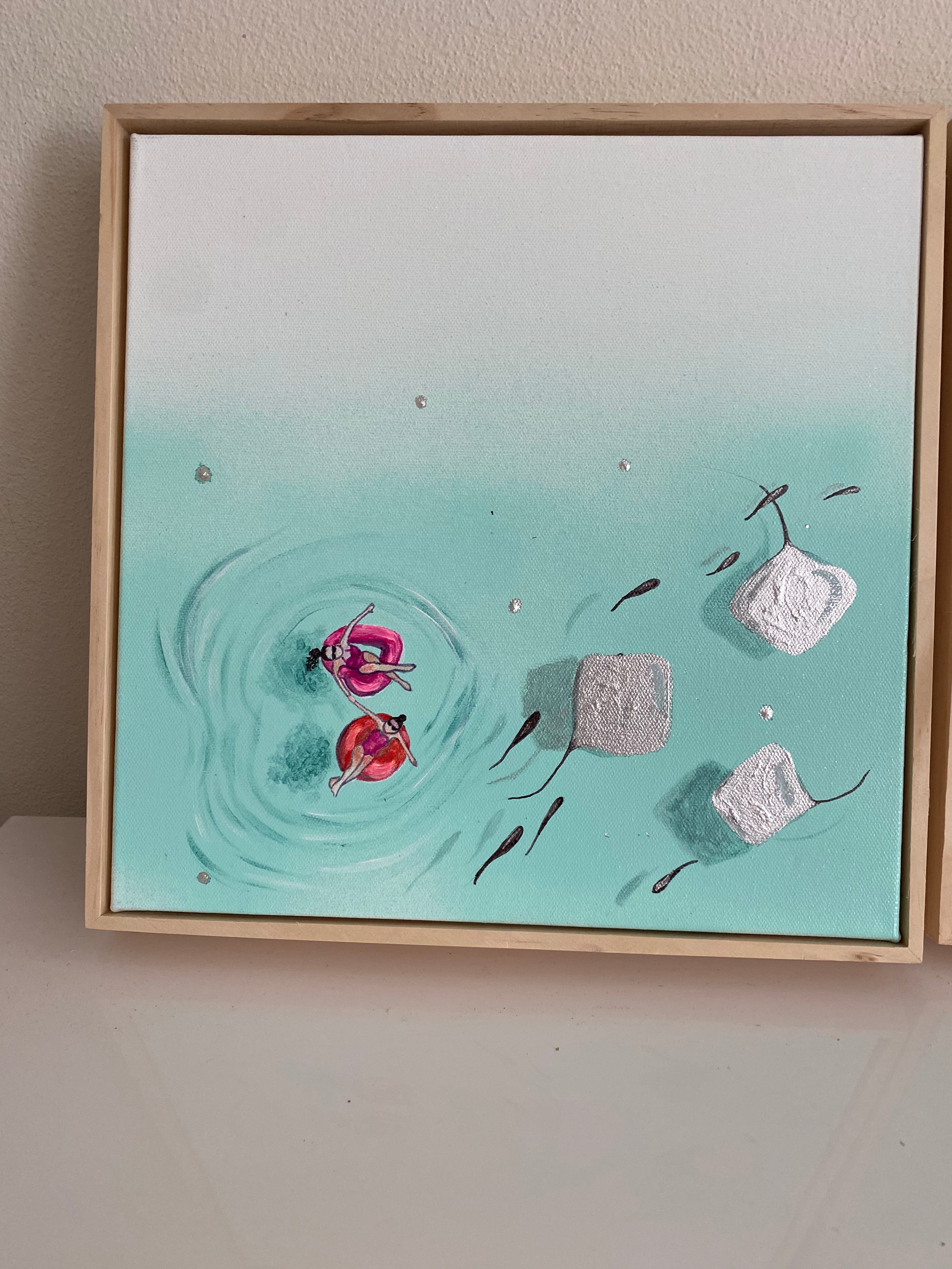 I just wanna be - Maldives - Sting rays - Ocean Mini Artwork - Xmas Gift