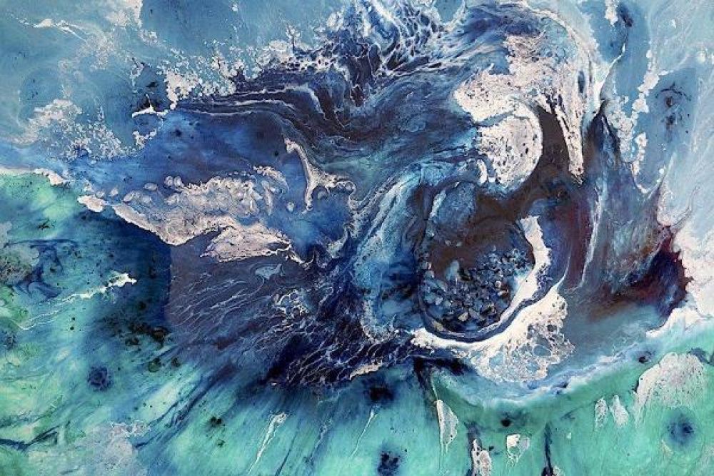 Abstract Seascape. Blue Ocean. Bondi Surf Aqua. Art Print. Antuanelle 3 Neutral Limited Edition Print