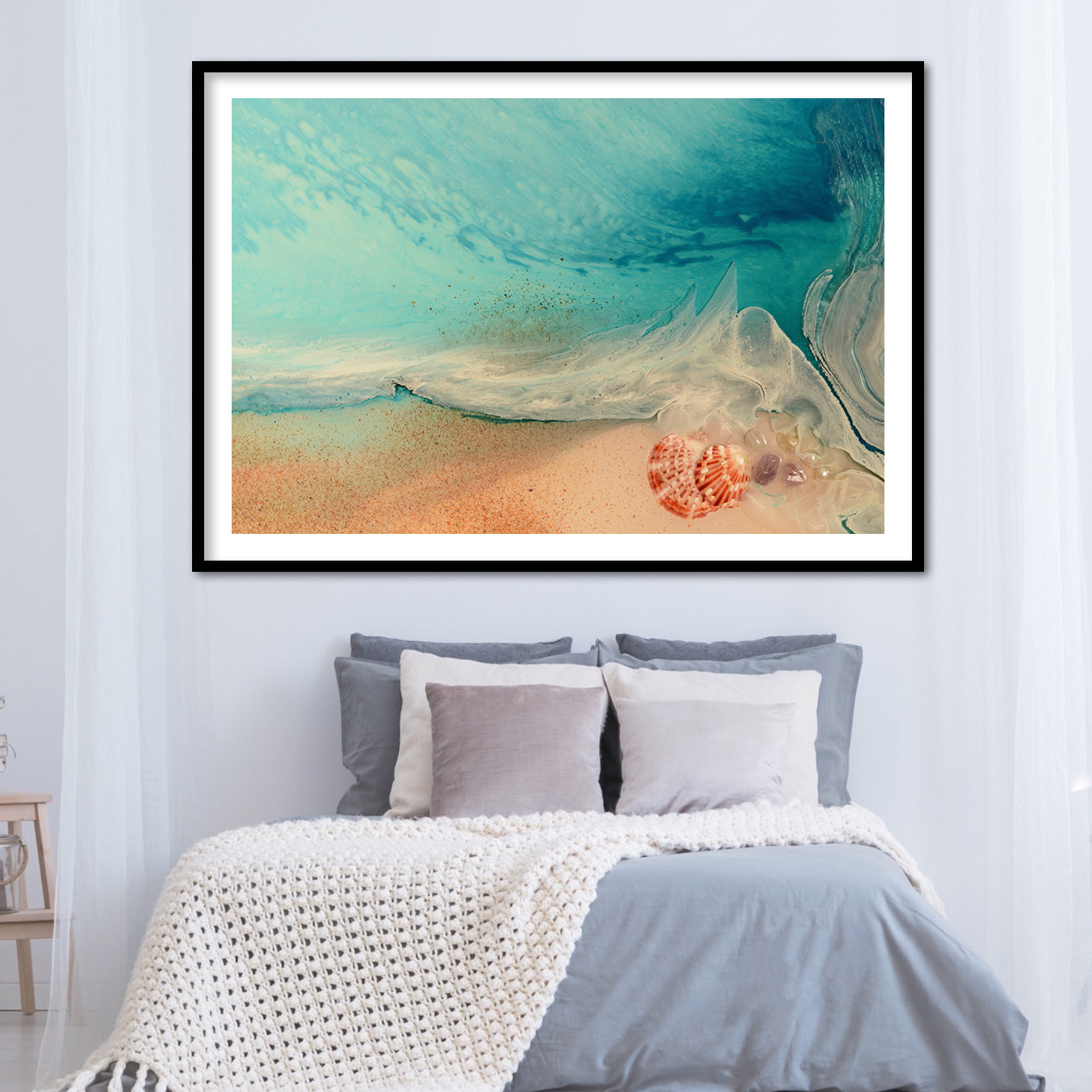 Abstract Beach. Rise Above Shells 2 Ocean Print. Art Antaunelle 4 Limited Edition Print