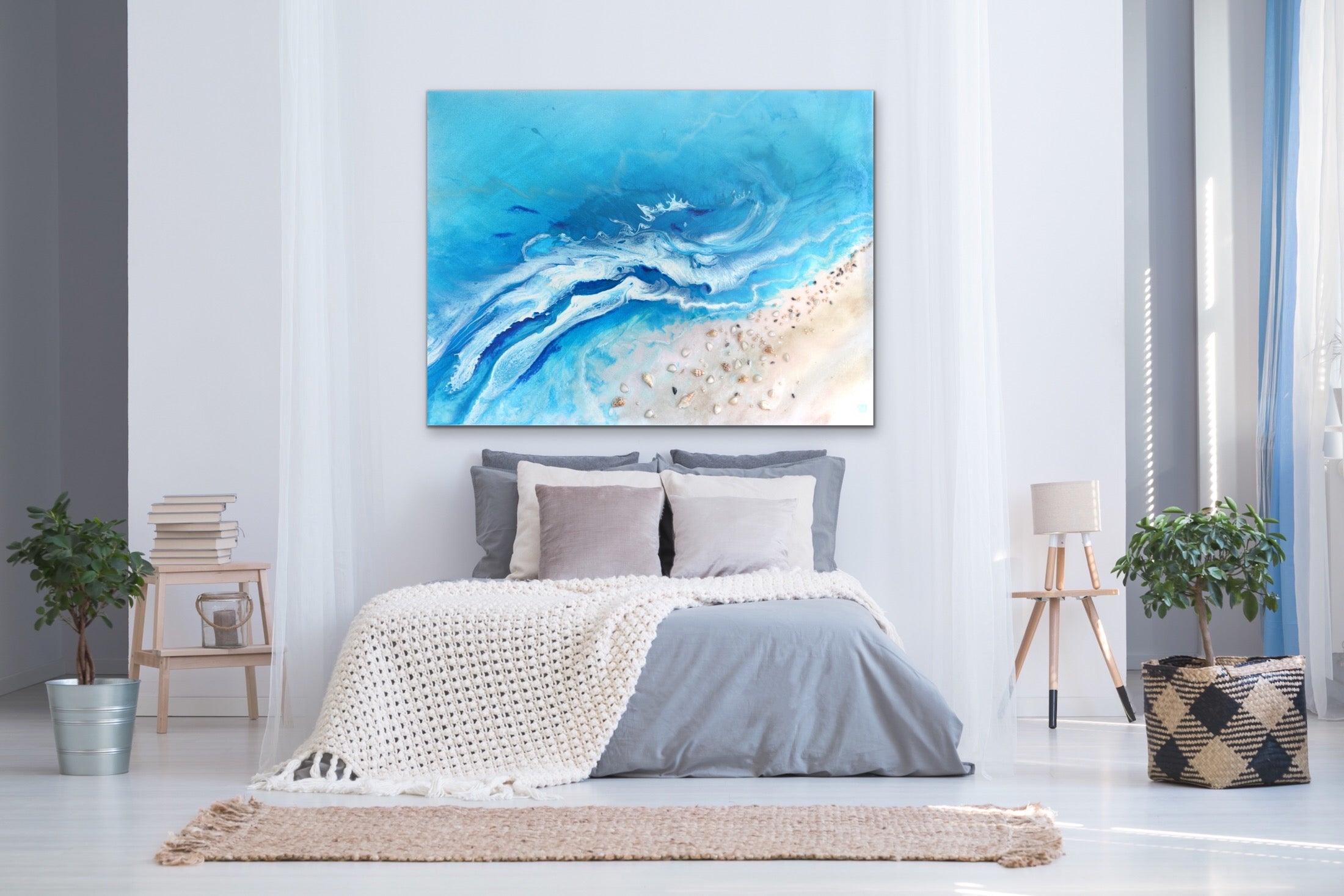 Abstract Seascape. Teal Ocean. Bali Utopia 4. Art Print. Antuanelle Limited Edition Print