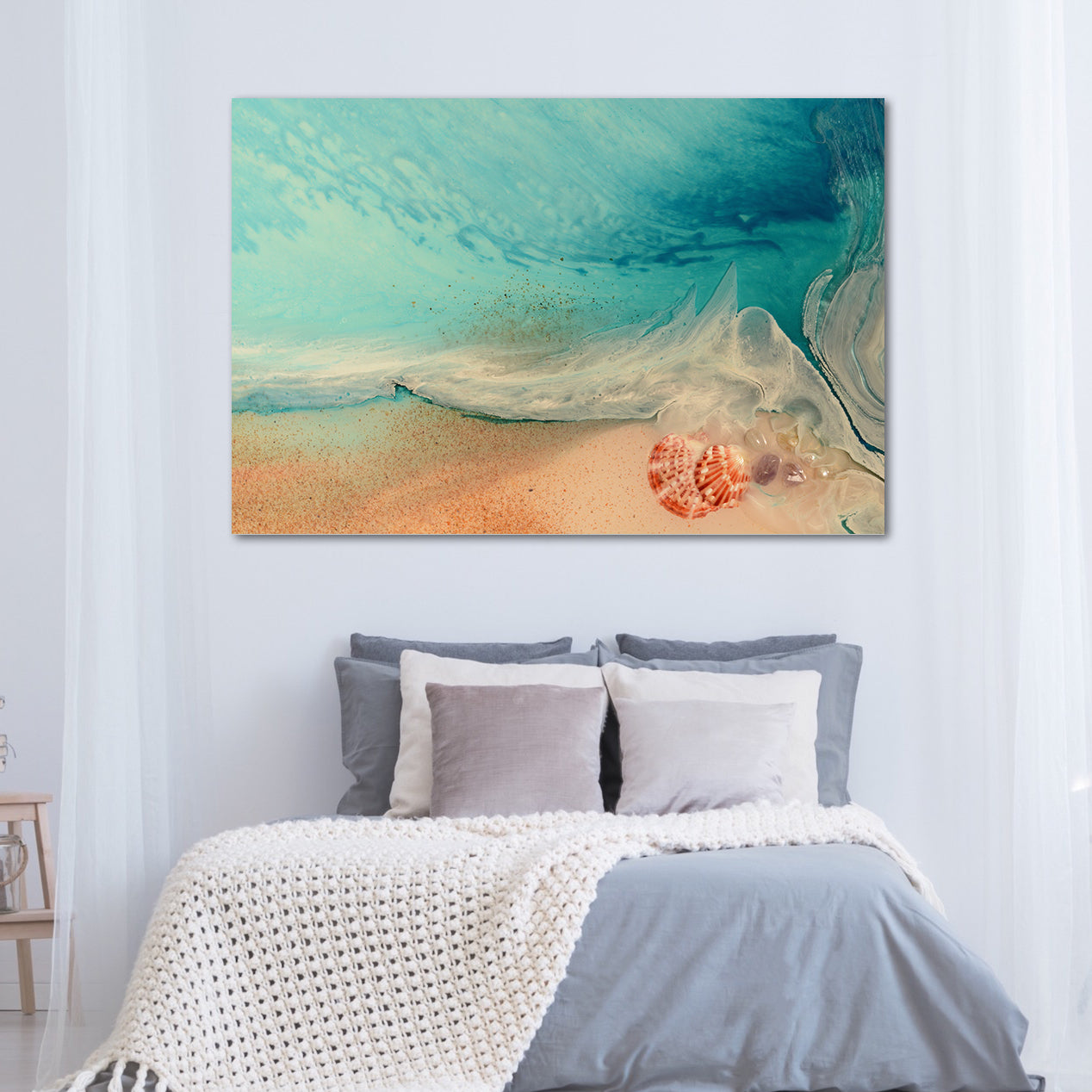 Abstract Beach. Rise Above Shells 2 Ocean Print. Art Antaunelle 3 Limited Edition Print