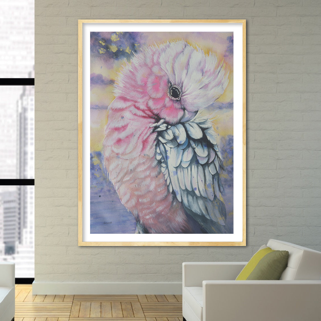 Bird Watercolor. Pink Galah Parrot. Art Print. Antuanelle 4 Parrot Artwork. Limited Edition Print