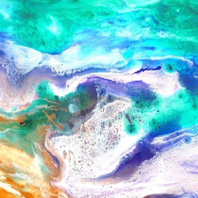 Abstract Artwork. Purple and Green Ocean. Balmoral Dream. Antuanelle. 4 Original COMMISSION - Custom Artwork