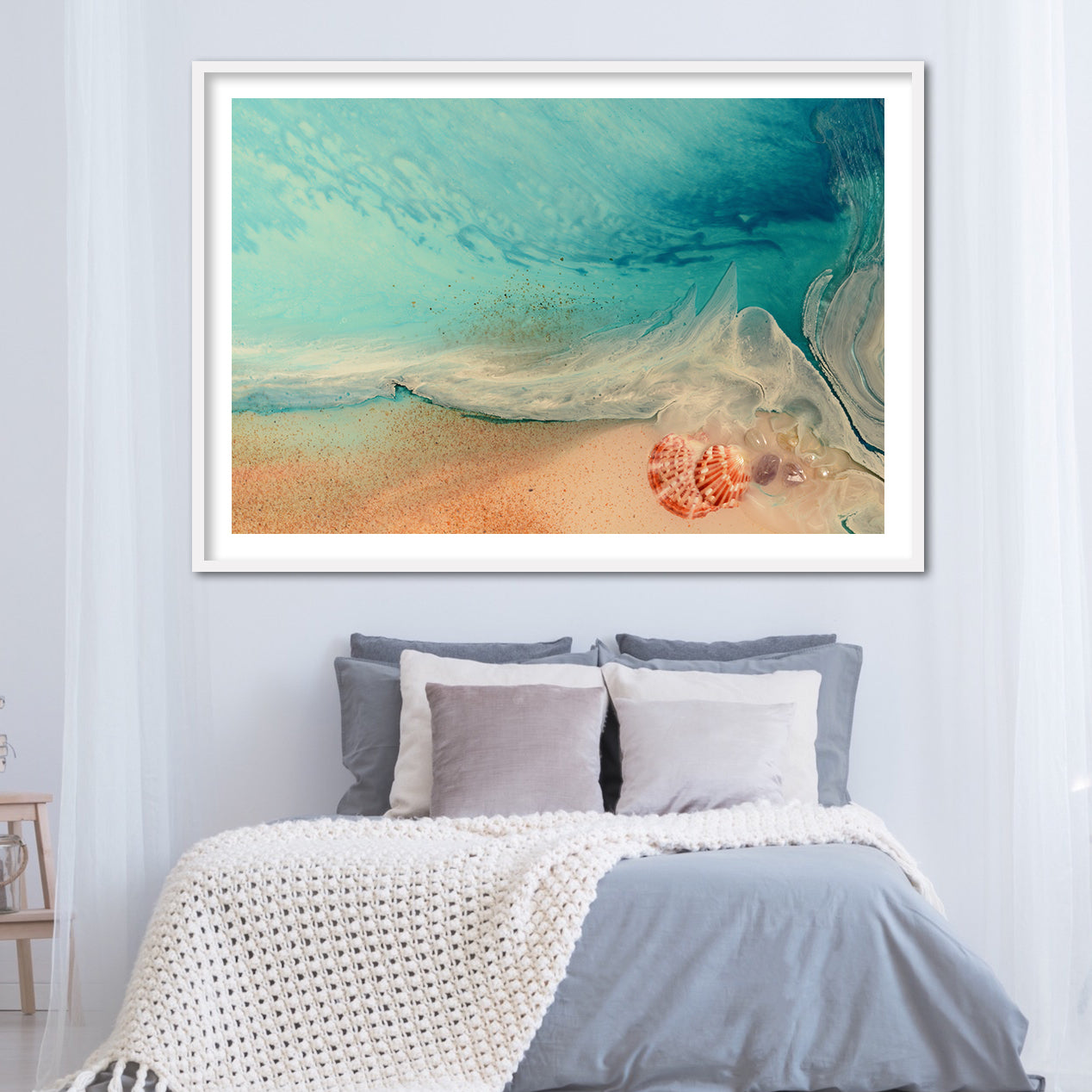 Abstract Beach. Rise Above Shells 2 Ocean Print. Art Antaunelle Limited Edition Print