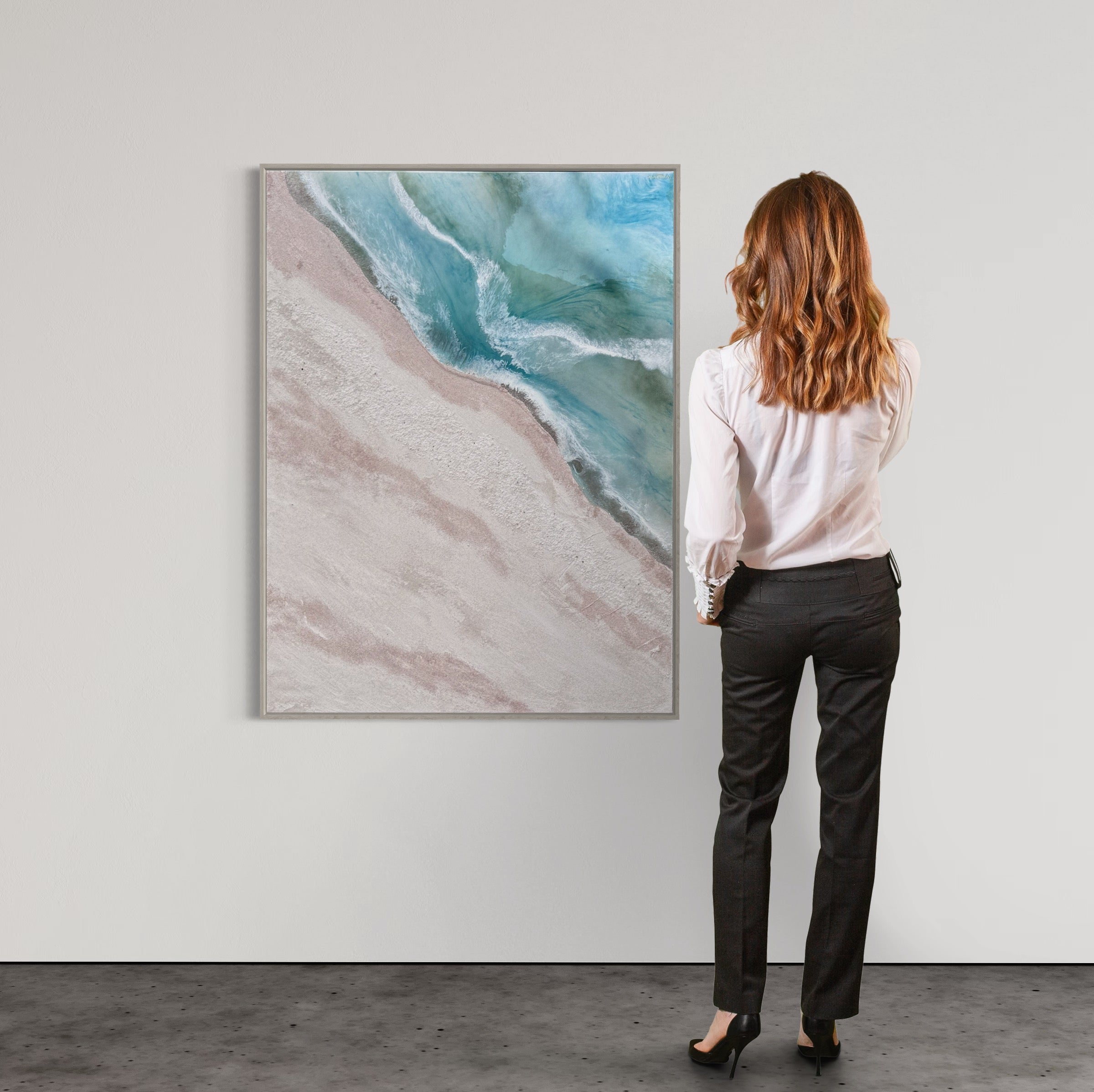 Whitehaven 1    120x90cm    Sand, Liquid Glass, Acrylic