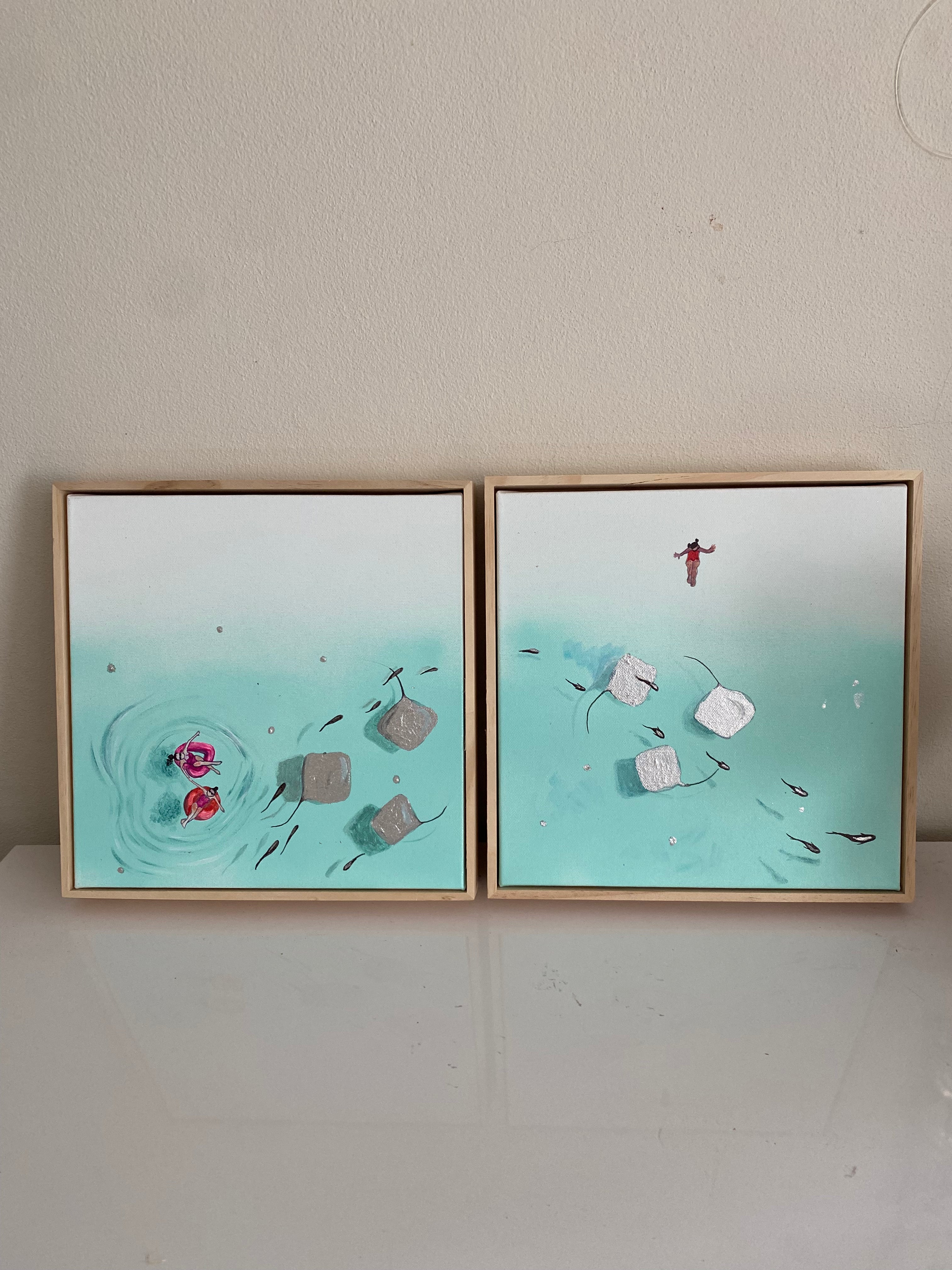 I just wanna be - Maldives - Sting rays - Ocean Mini Artwork -  Gift