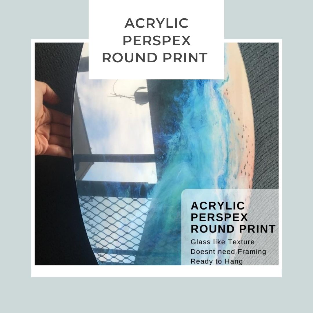 Rise Above Portal Round Contemporary Beach Artwork.  Round Perspex Print