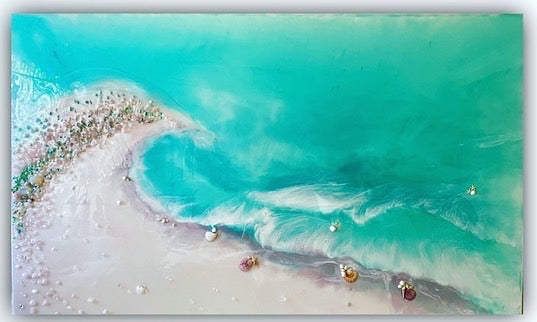 Bounty Dream Whitsundays - Whitehaven Beach - Heart Reef - Great Barrier Reef aqua 5.0. 90x150cm