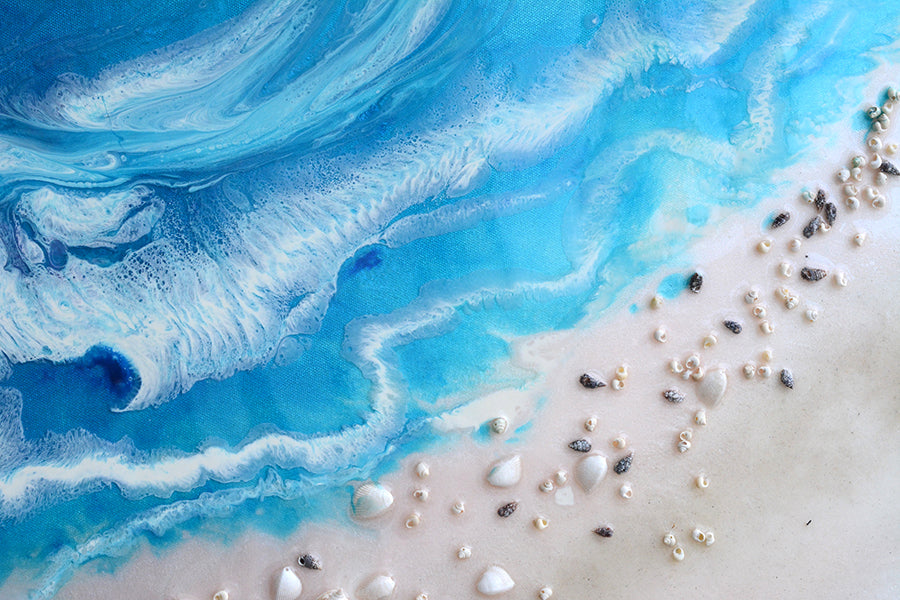 Abstract Ocean. Vivid Blue Beach. Bali Utopia 3. Art Print. Antuanelle 5 Ocean Artwork. Limited Edition Print