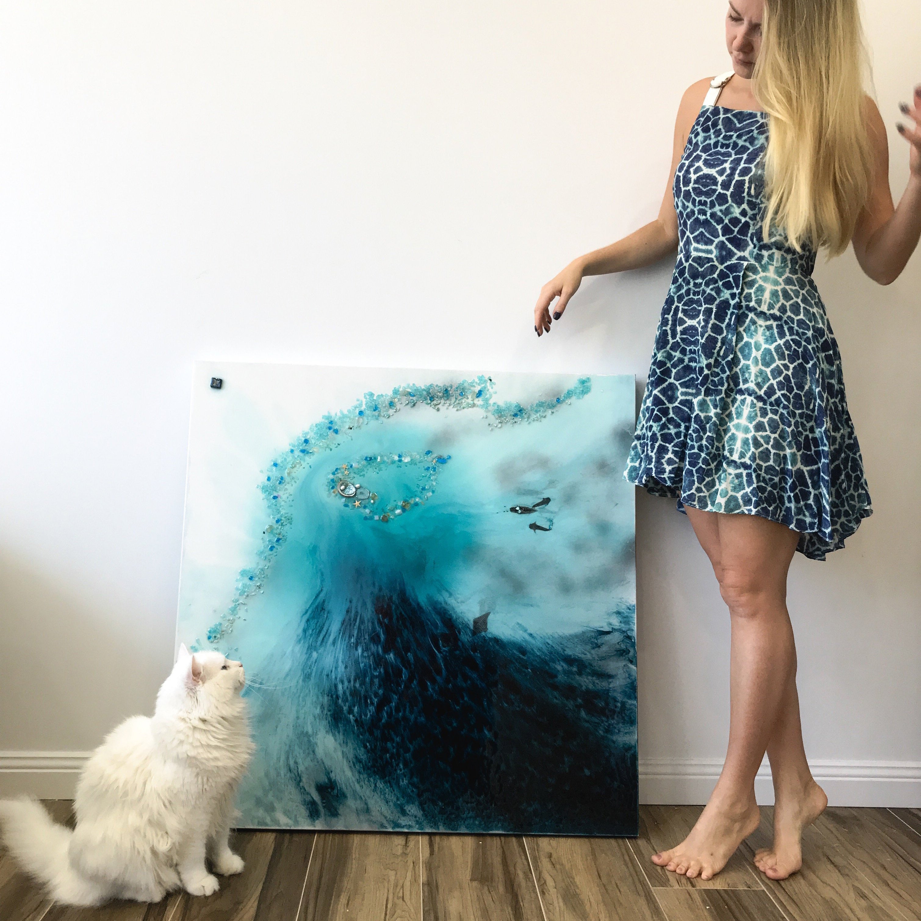Abstract Coast. Tropical Teal. Blue Lagoon. Art Print. Antunelle 3 Lagoon - Jewel Reef. Ocean. Limited Edition Print