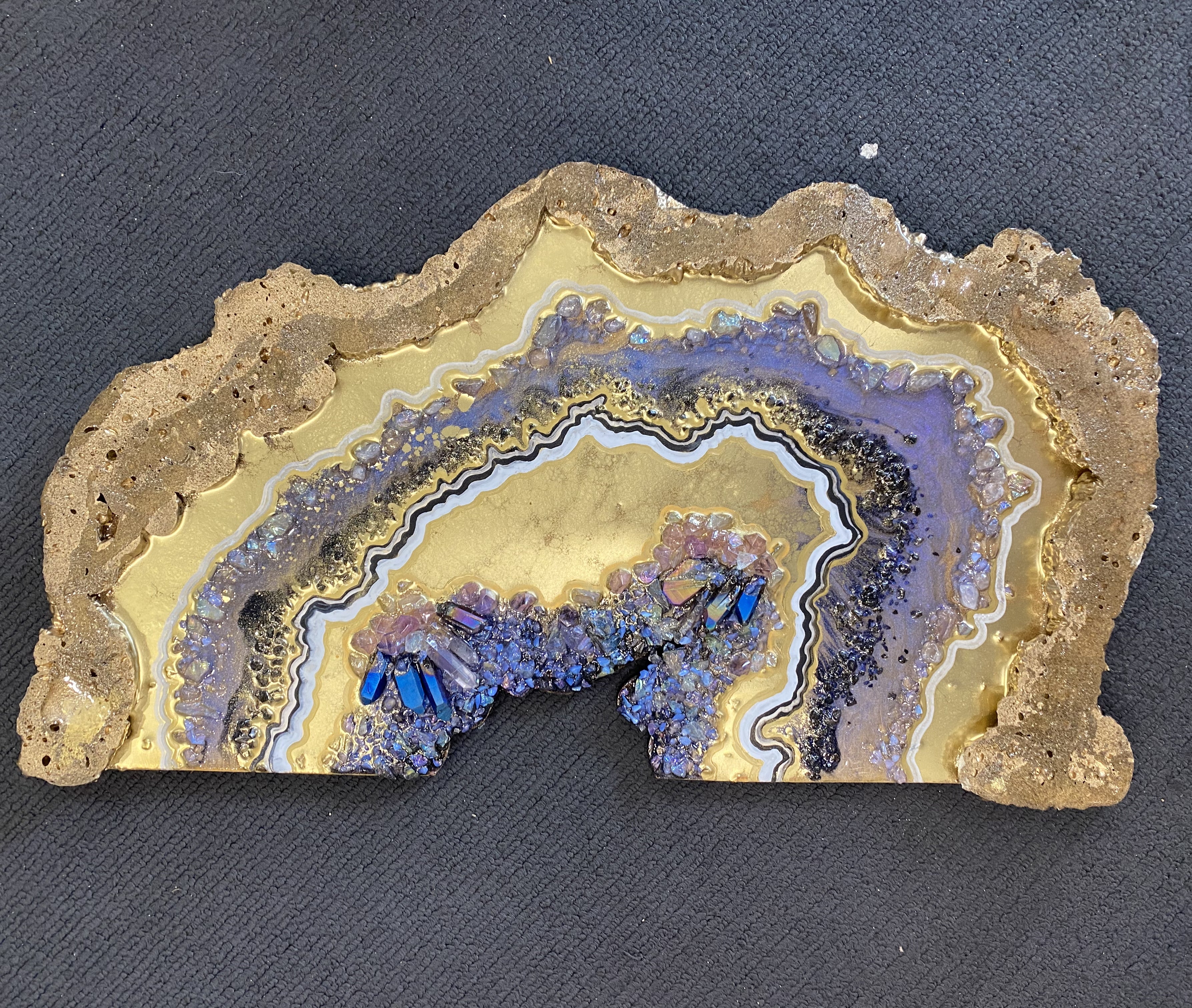 Gold Titanium Aura Freeform Crystal with Titanium aura quartz