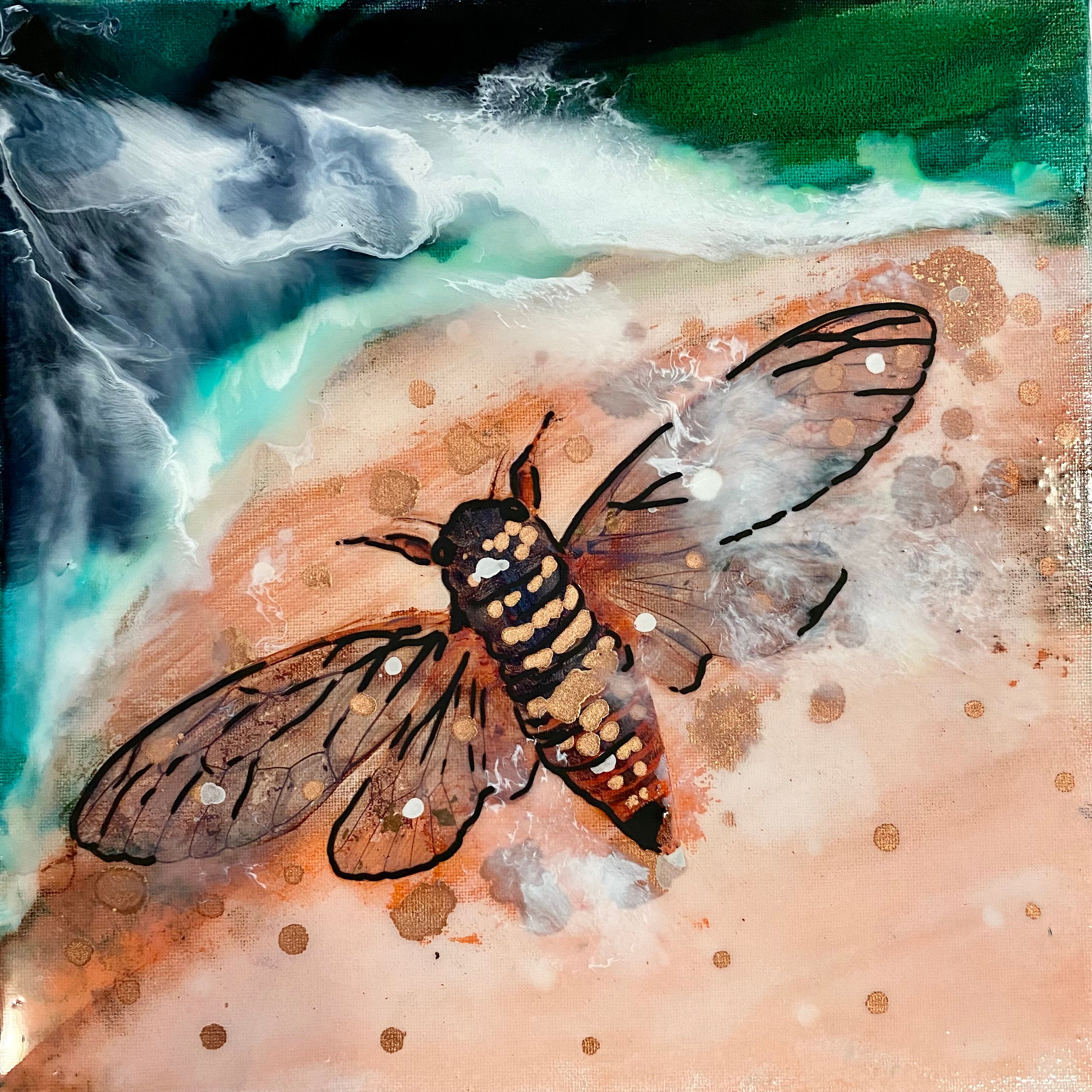 Close to Extinction - Cicada. Seascape. Original Artwork.