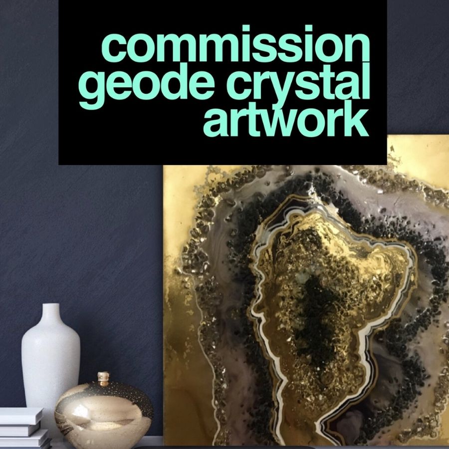 Crystal Geode - CUSTOM Artwork - Resin Art 1 COMMISSION - ABSTRACT ARTWORK