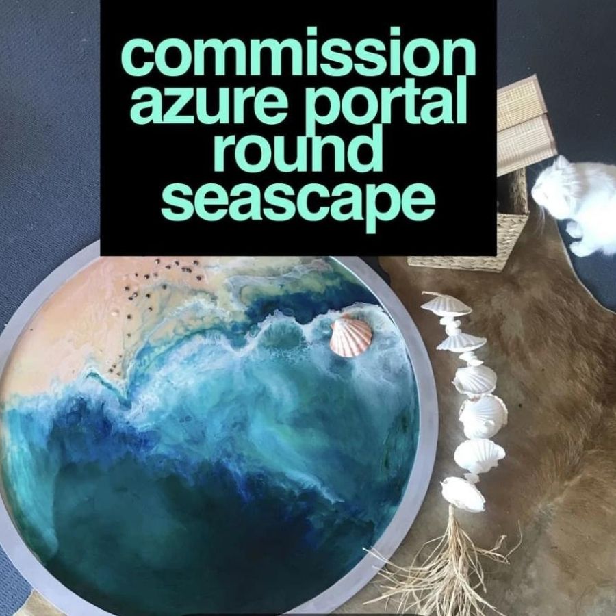 Round Ocean Resin Art - CUSTOM ABSTRACT OCEAN ARTWORK 1 COMMISSION Seascape - Portal to the
