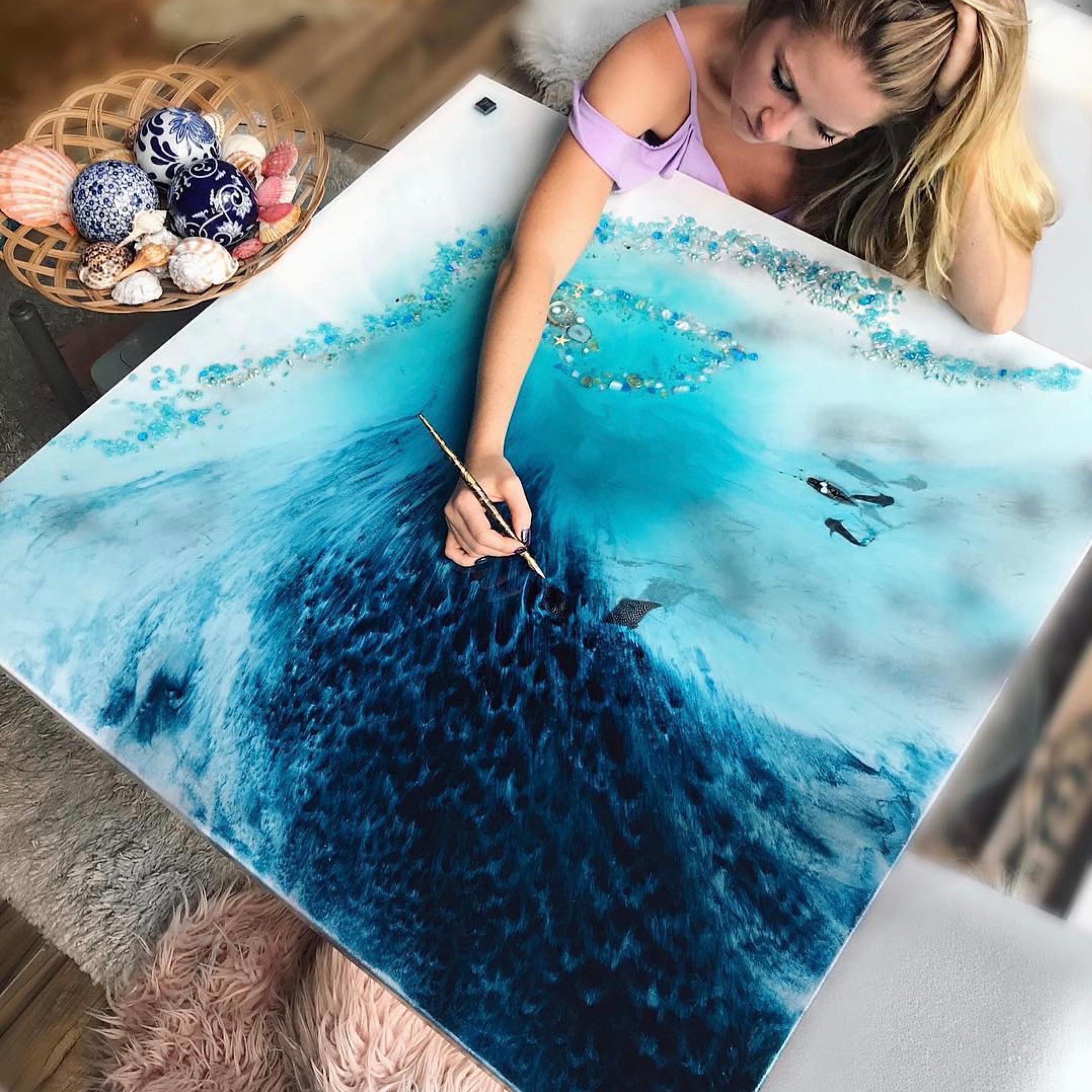 Abstract Coast. Tropical Teal. Blue Lagoon. Art Print. Antunelle 1 Lagoon - Jewel Reef. Ocean. Limited Edition Print