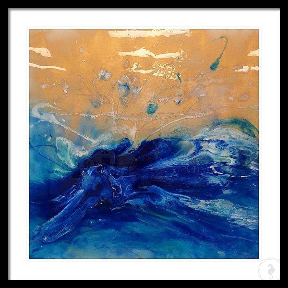 Ocean Resin Art - Abstract Seascape - Teal Blue Wave Beach - Print - Framing for Square and Rectangular Prints - Antuanelle - 5