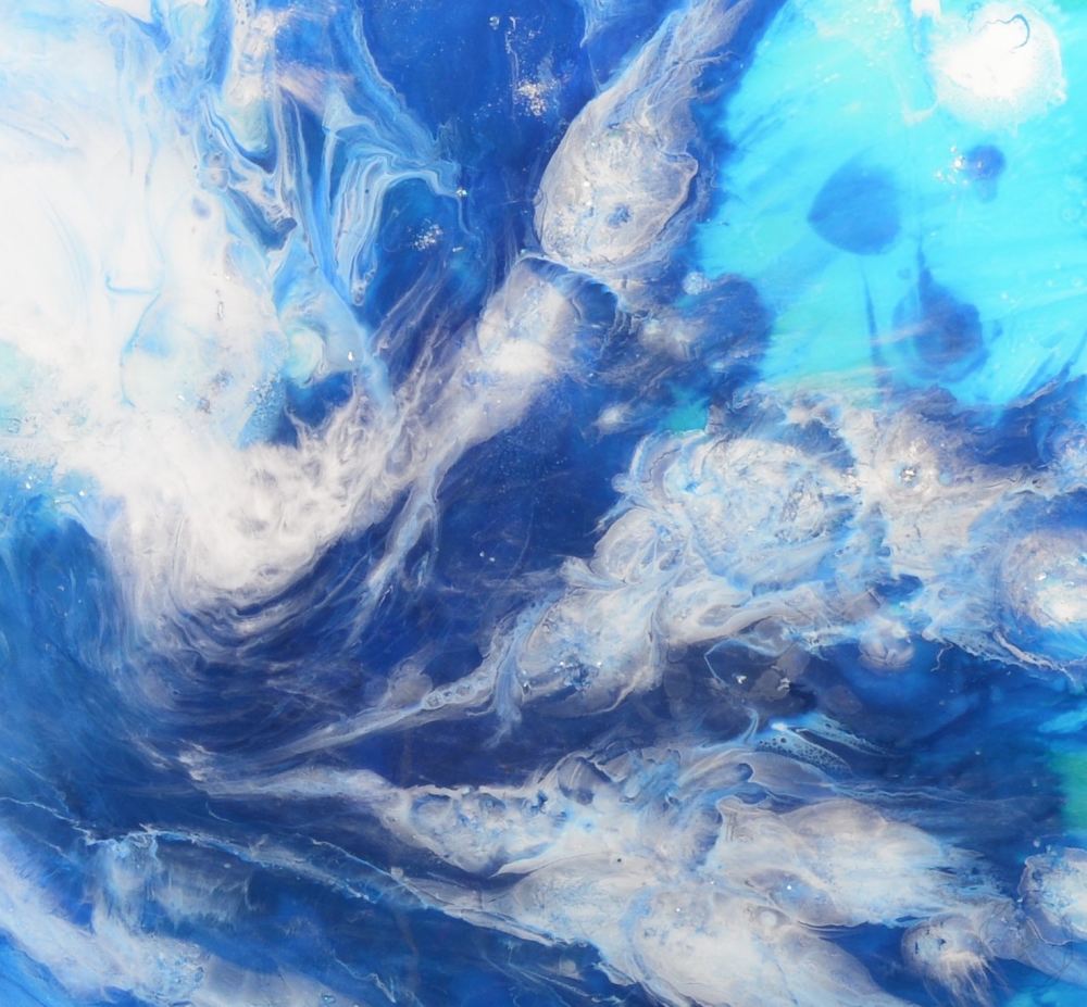 Round Abstract Ocean. Teal Navy. Boracay dreams. Art Print. Antuanelle 4 Dreams | MARIE ANTUANELLE | Perspex Print