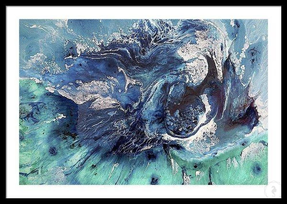 Abstract Seascape. Blue Ocean. Bondi Surf Aqua. Art Print. Antuanelle 4 Neutral Limited Edition Print
