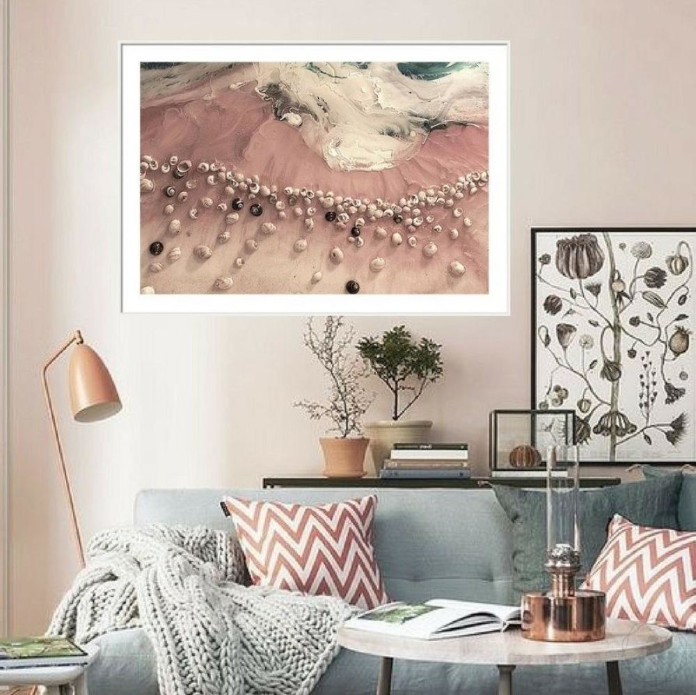Abstract Ocean. Pastel Pink. Venus Seashells. Art Print. Antuanelle 1 Ocean Limited Edition Print
