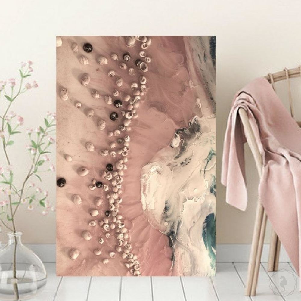 Abstract Ocean. Pastel Pink. Venus Seashells. Art Print. Antuanelle 3 Ocean Limited Edition Print