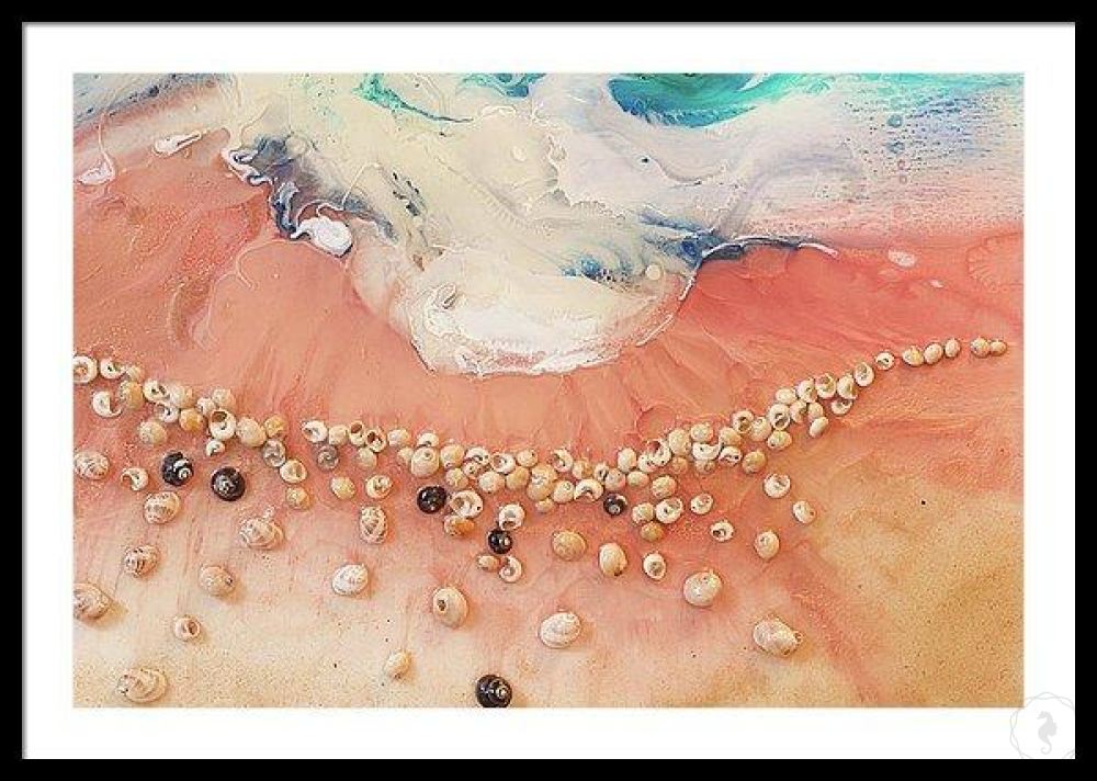 Abstract Sea. Blush Pinks. Venus Pink Seashells. Art Print. Antuanelle 5 Seascape. Limited Edition Print