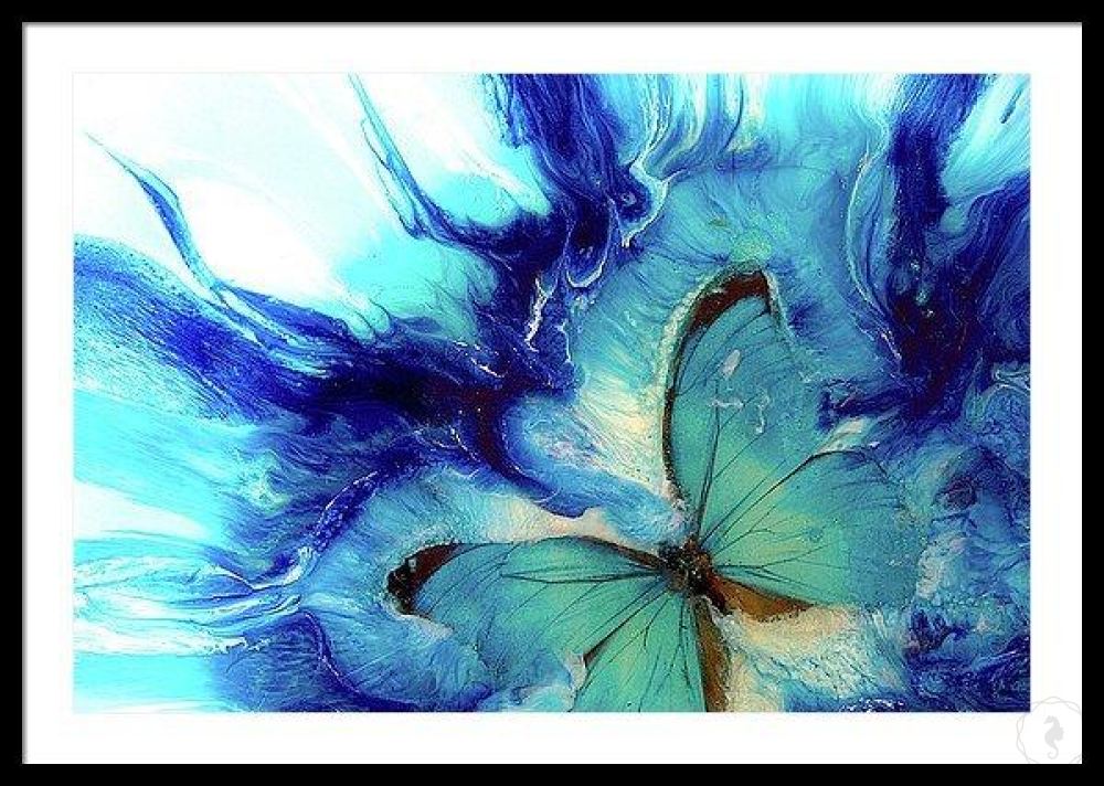 Moda Minx give me butterflies ruffle chiffon sarong in blue