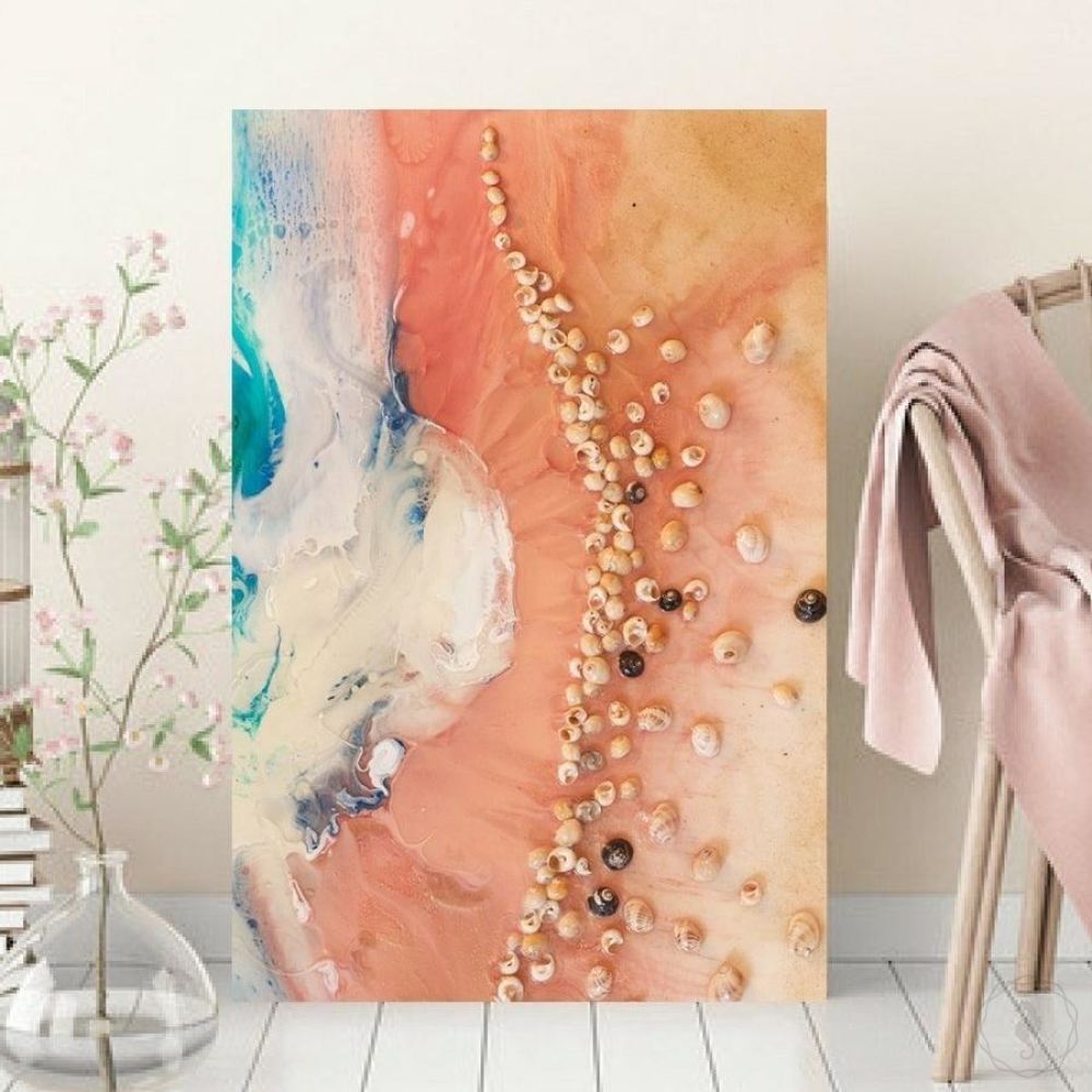 Abstract Sea. Blush Pinks. Venus Pink Seashells. Art Print. Antuanelle 1 Seascape. Limited Edition Print