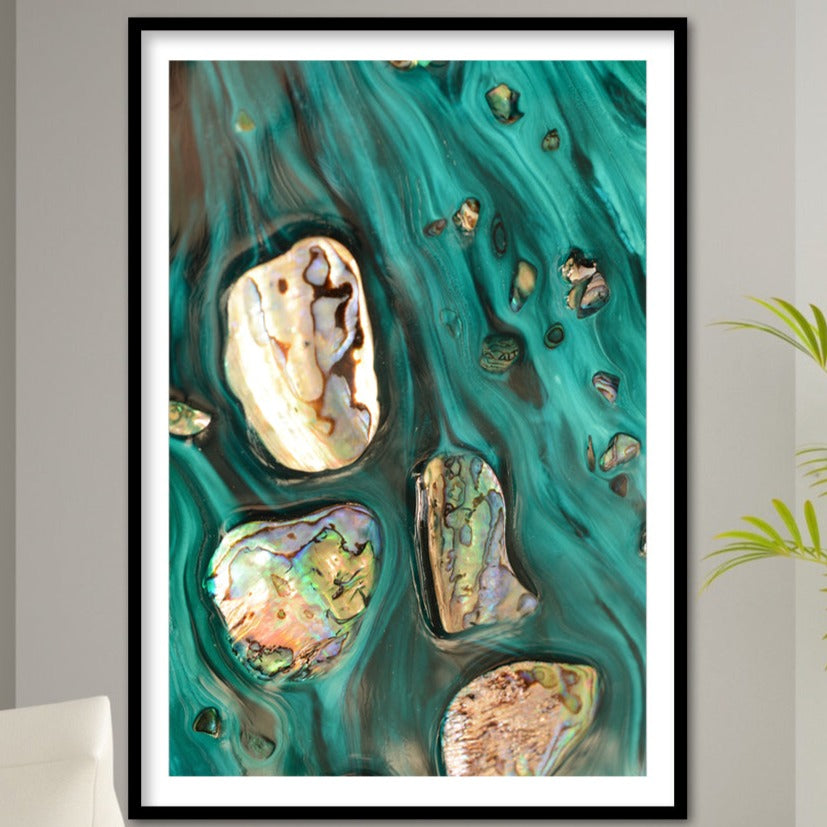Abstract Art. Rise Above Tide 3 Coastal Shells. Art Print. Antaunelle 1 Shells Artwork. Limited Edition Print