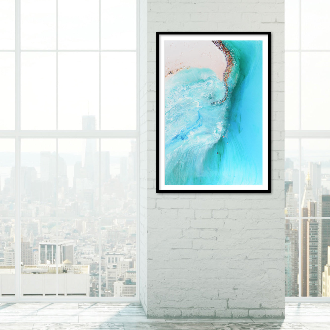 Abstract Coastline. Serenity 1 Ocean Artwork. Art Print. Antuanelle 3 Durdle Door Limited Edition Print