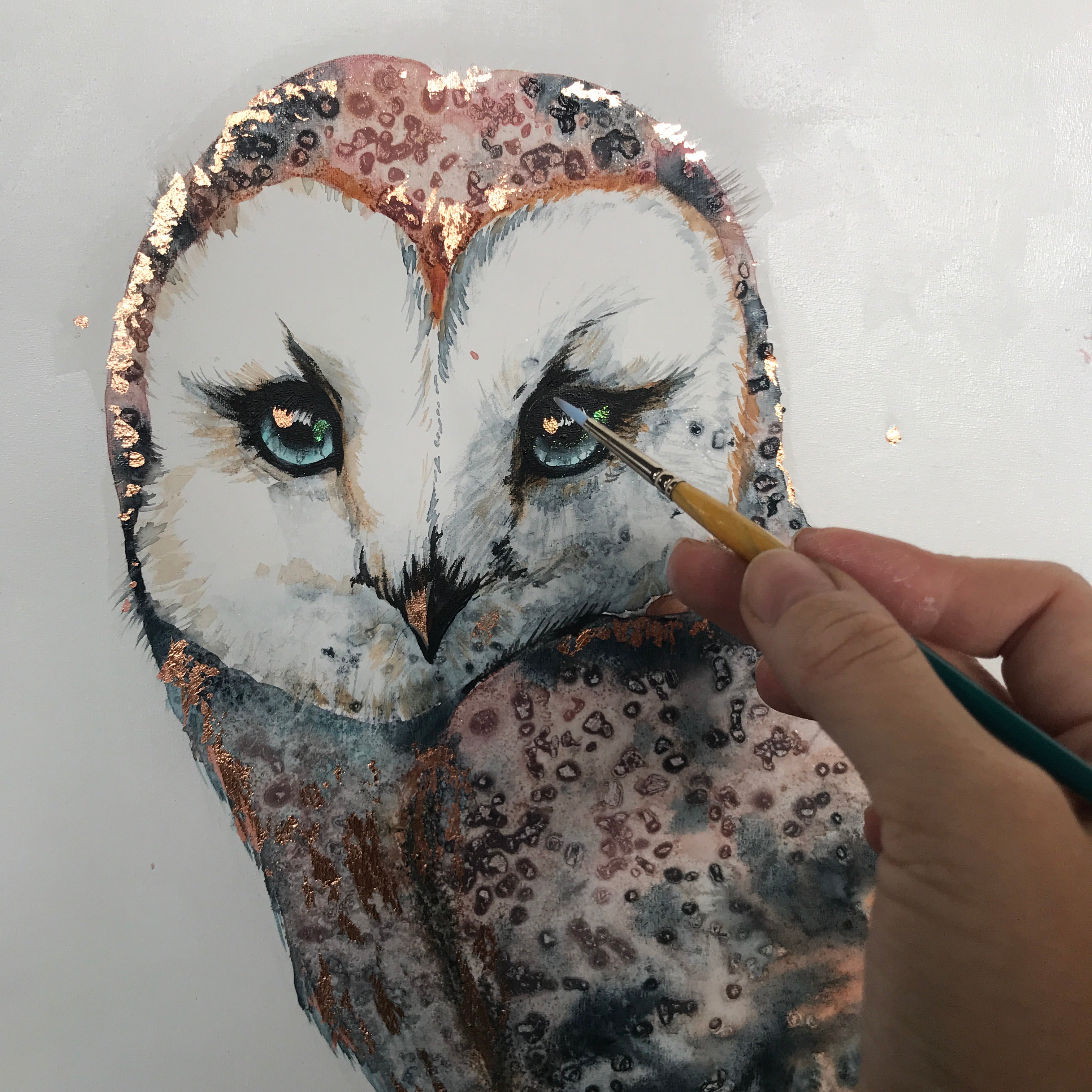 Ocean Seascape Art Print - COMMISSION Rectangular 3 OWL Original Artwork - CUSTOM Owl artwork.