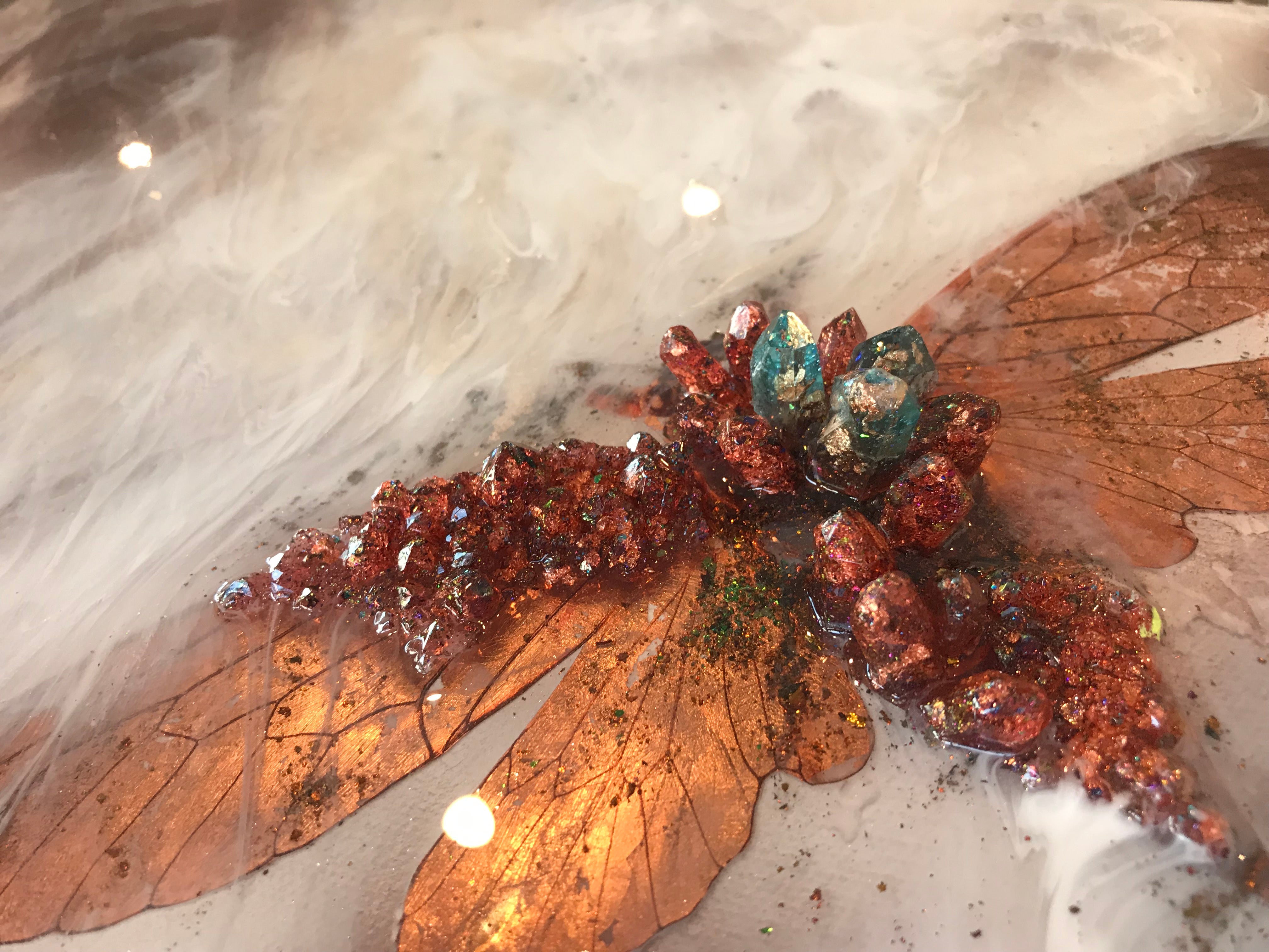5 Cicada in Gold. Opal. Original Artwork