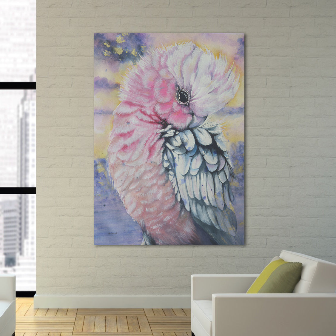Bird Watercolor. Pink Galah Parrot. Art Print. Antuanelle 2 Parrot Artwork. Limited Edition Print