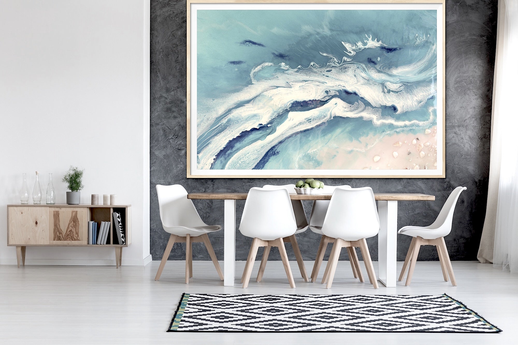 Abstract Seascape. Pastel Greys. Bali Utopia 2. Art Print. Antuanelle 5 Grey Neutral Artwork. Limited Edition Print