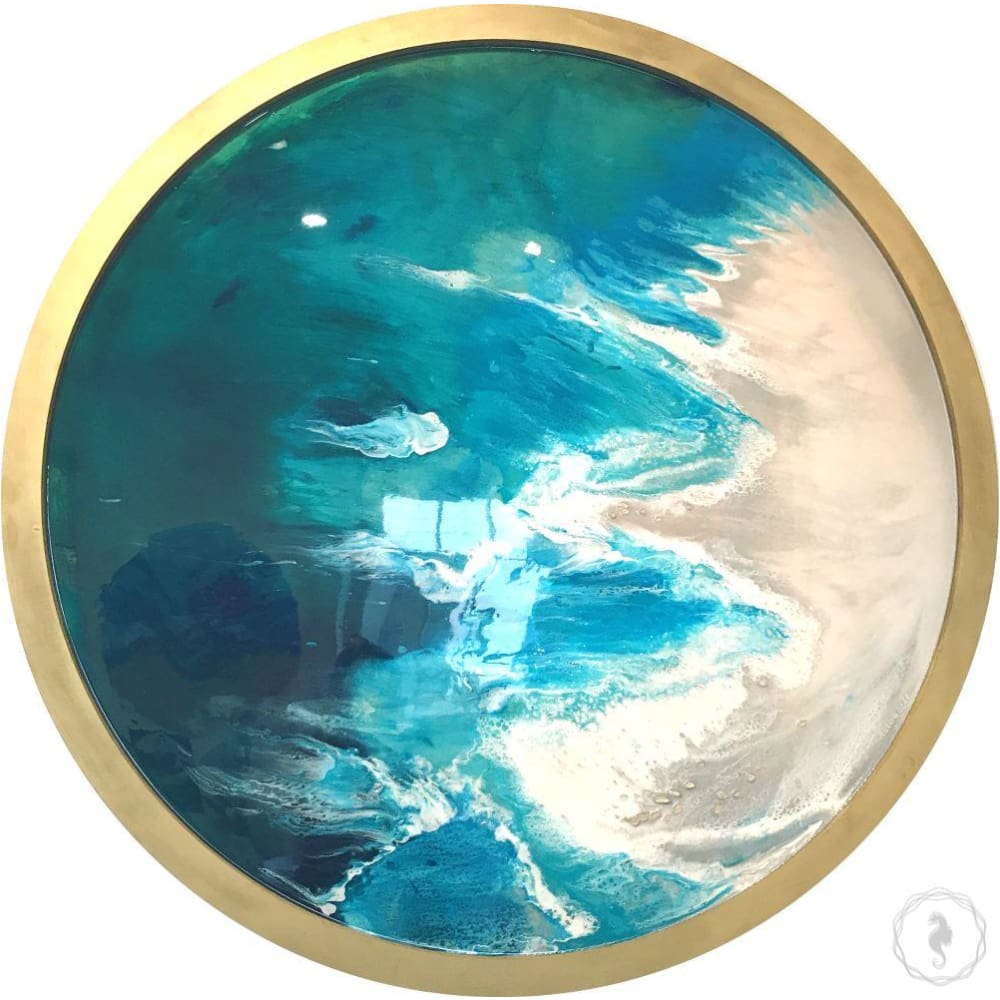 Round Ocean Resin Art - CUSTOM ABSTRACT OCEAN ARTWORK 3 COMMISSION Seascape - Portal to the