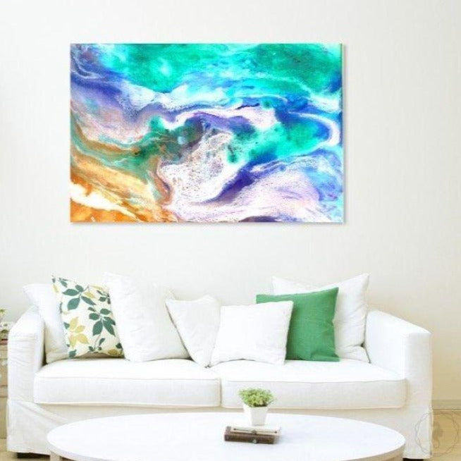 Abstract Artwork. Purple and Green Ocean. Balmoral Dream. Antuanelle. 3 Original COMMISSION - Custom Artwork