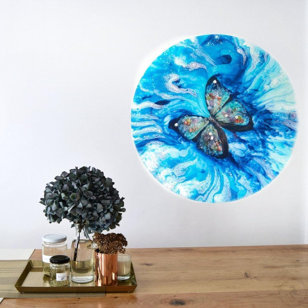 Abstract Butterfly Artwork. Seascape Portal. Farfalla Marina. Antuanelle 2 Original COMMISSION - Custom Artwork