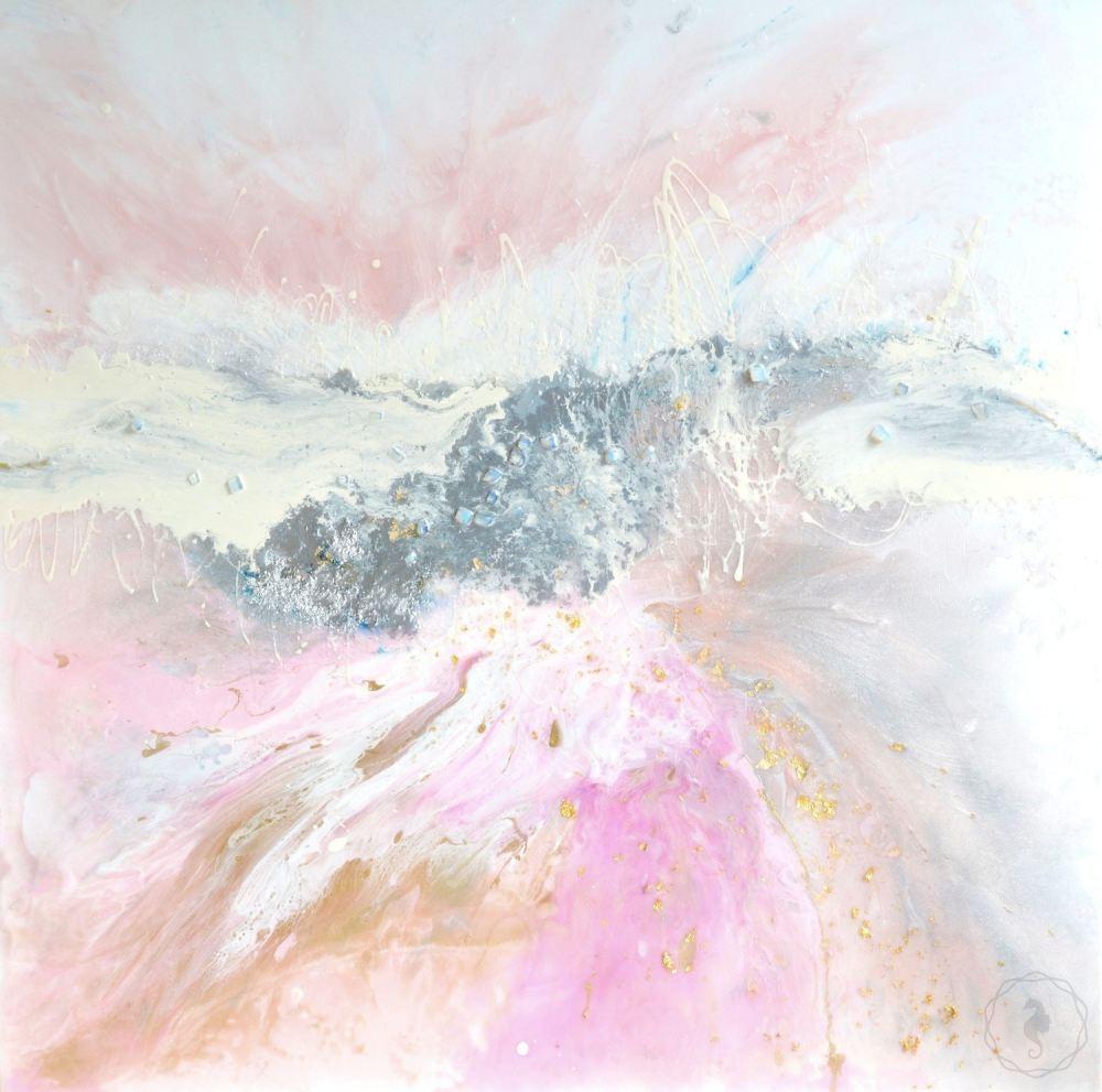 Pink and white. Abstract Artwork. Angelic Dreams. Antuanelle 3 Original Artwork
