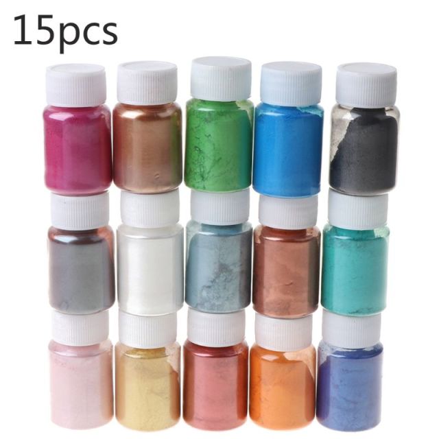 1 Set Pearlescent Mica Powder for Epoxy Resin Pigment 8/12/15/24 color