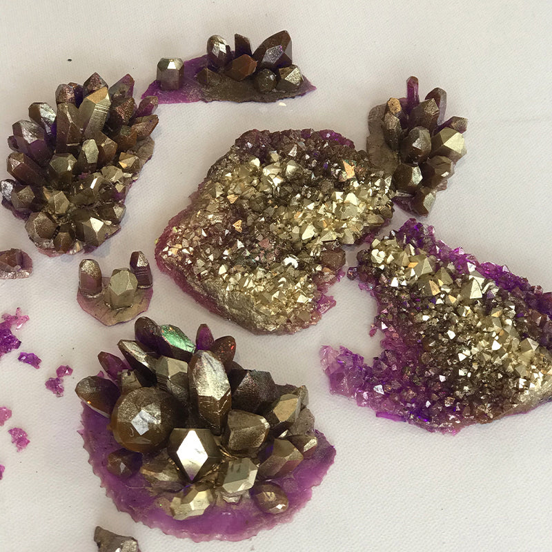 Teal and Purple Crystal. Original Artwork. Antuanelle 1 Crystal Cluster. Sculpture. COMMISSION - Custom