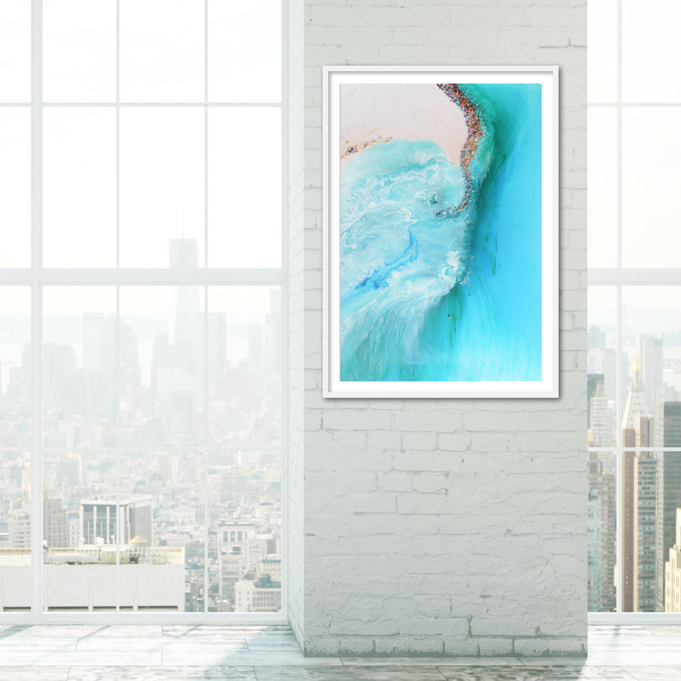 Abstract Coastline. Serenity 1 Ocean Artwork. Art Print. Antuanelle 4 Durdle Door Limited Edition Print